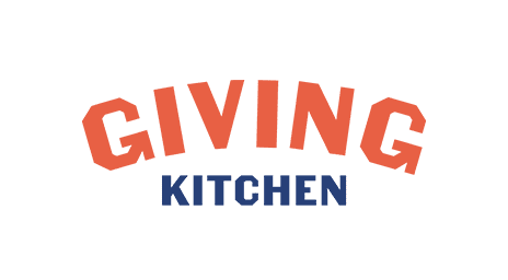 The image features the words GIVING KITCHEN with GIVING in large orange letters and KITCHEN in smaller blue letters below.
